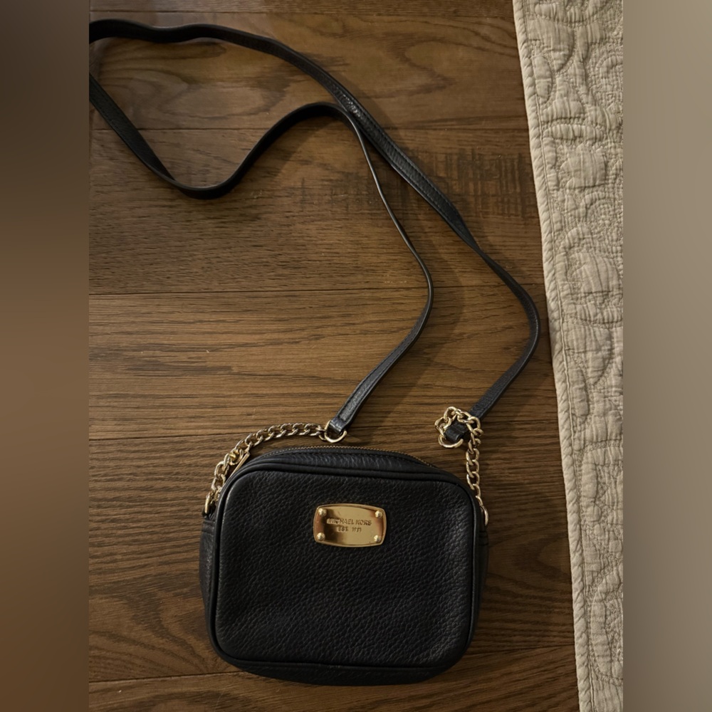 Michael Kors Black Crossbody Bag with Gold Chain
